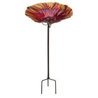 Red Bird Bath or Feeder with Stake-REGAL10921