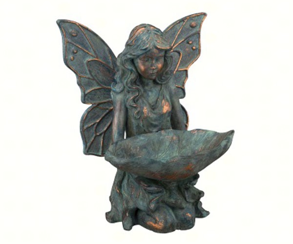 fairy bird feeder statue