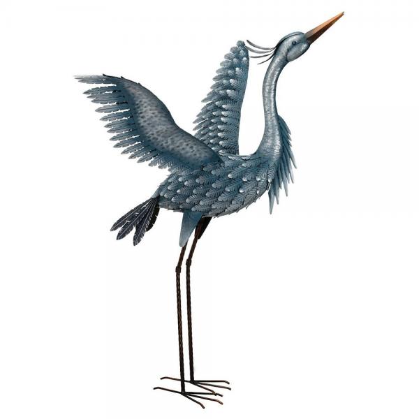 Metallic Blue Heron - Wings Up
