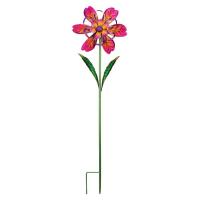 Pink Flower Spinner Stake-REGAL12164