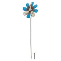 Rustic Flower Wind Spinner Blue-REGAL12294