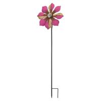 Rustic Flower Wind Spinner  Pink-REGAL12295
