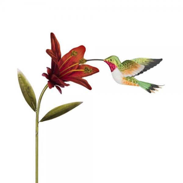 Ruby Throated Hummingbird Flower Stake