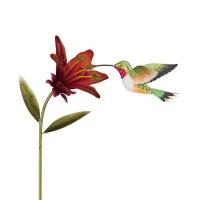 Ruby Throated Hummingbird Flower Stake-REGAL13272