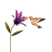Rufous Hummingbird Flower Stake-REGAL13273