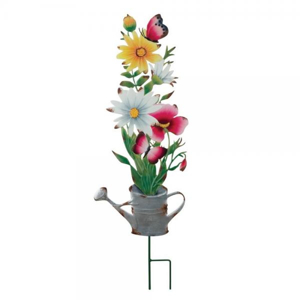 Watering Can Flower Stake