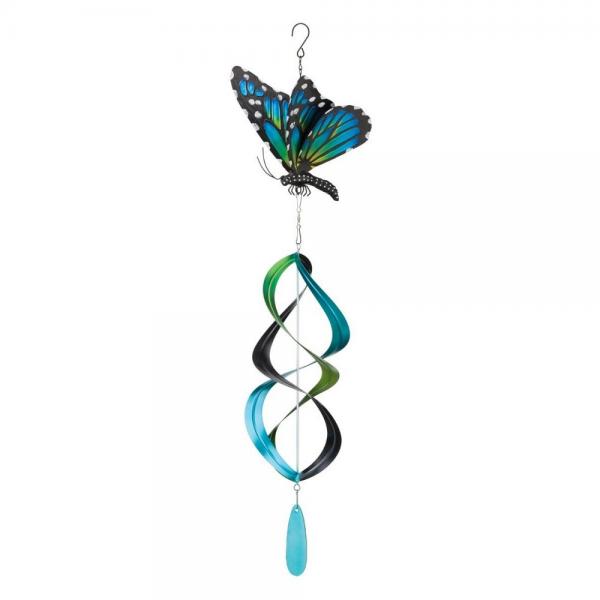 Hanging Wind Spinner Blue Monarch