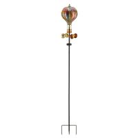 Balloon Spinner Solar Stake Orange Swirl-REGAL13525