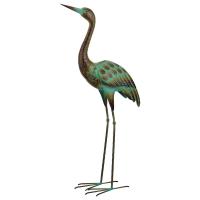 Green Patina Crane Decor Up-REGAL14182