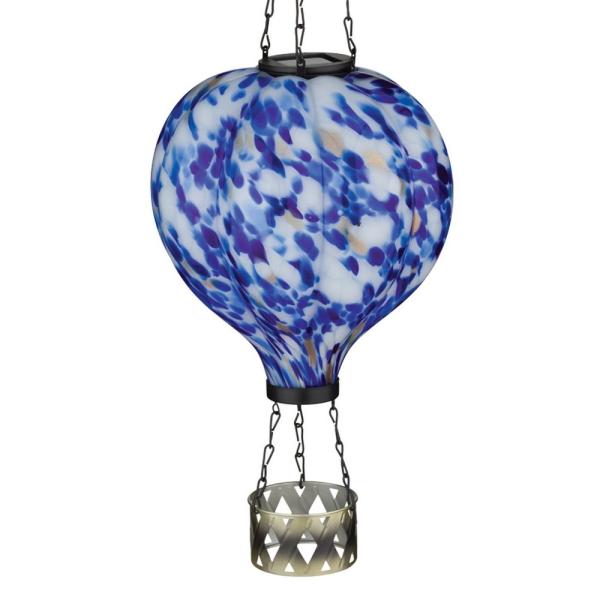 Murano Hot Air Balloon Blue Solar Lantern
