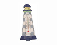 Blue Checkered Lighthouse Small Window Thermometer-SE2172009
