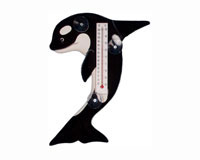 Leaping Orca Whale Small Window Thermometer-SE2172030
