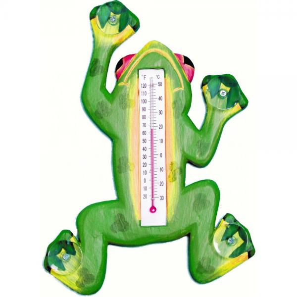 Climbing Green Frog Small Window Thermometer