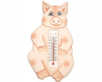 Sitting Pig Small Window Thermometer-SE2175004