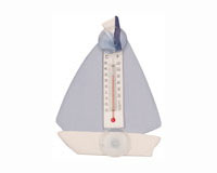 Blue & White Sailboat Small Window Thermometer-SE2177001