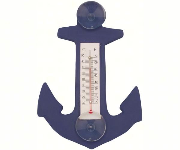 Songbird Essentials SE2178403 Blue Anchor Small Window Thermometer