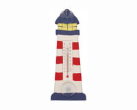 Red & White Striped Lighthouse Small Window Thermometer-SE2178409