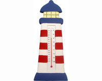 Lighthouse Red and White Stripe Thermometer-SE3171114