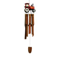 Red Tractor Bamboo Wind Chime-SE3361023