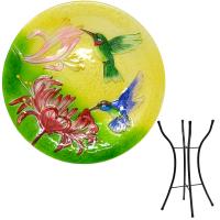 Fluttering Hummingbirds Bird Bath with Stand-SE5043