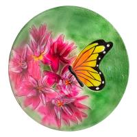 Monarch on Milkweed Birdbath-SE5078