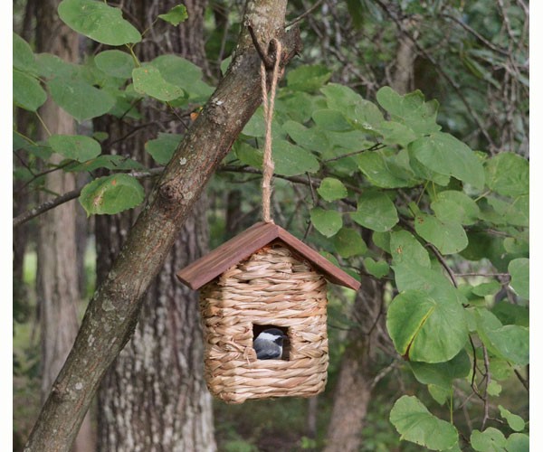 Hanging Grass Roosting Pocket with Roof
