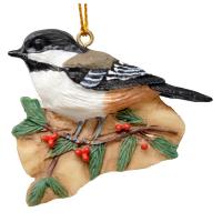 Chickadee with Holly Ornament-SEFWC136