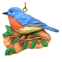 Bluebird with Holly Ornament-SEFWC138