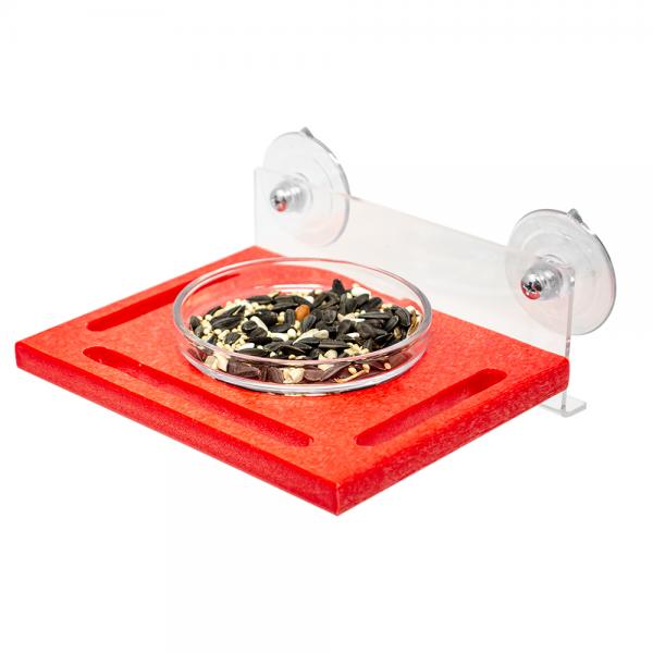 Red Window Seed Feeder