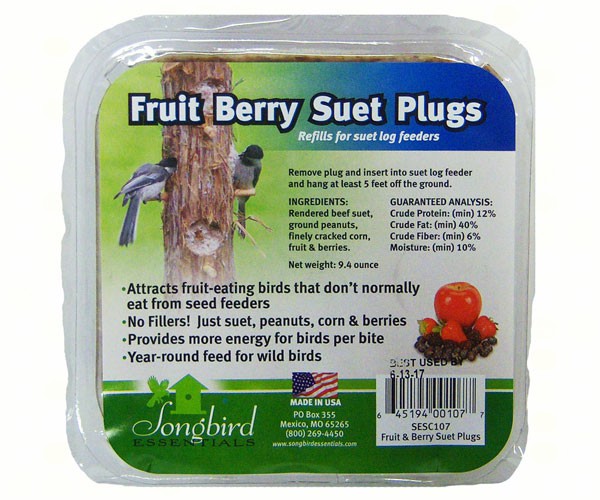 Songbird Suet Plugs Fruit and Nut