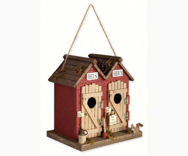 His & Her's Outhouse Bird House