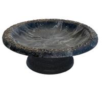 Fiber Clay Bird Bowl with Small Base Charcoal Sand-TDI41890