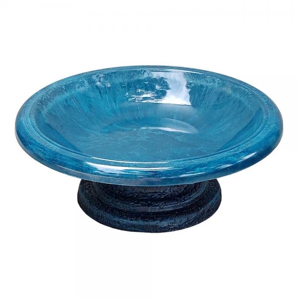 Fiber Clay Bird Bowl with Small Base Azure Blue