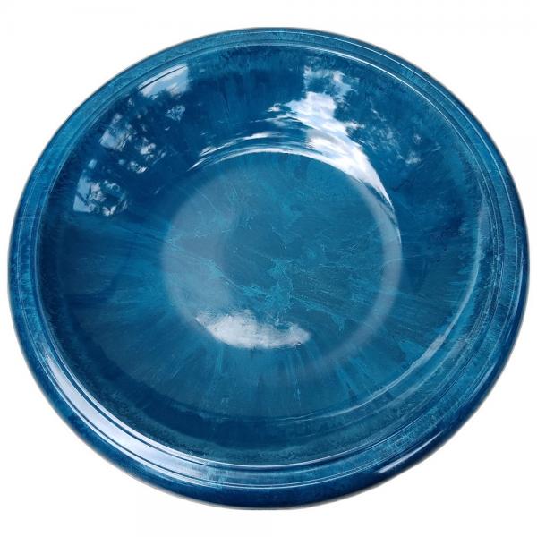 Azure Blue Gloss Bird Bowl with Gloss Rim