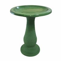 Kale Green Fiber Clay Bird Bath-TDI41900