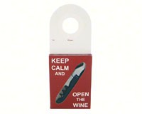 Bottleneck Gift Tag with Corkscrew - Keep Calm-VIN842