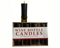 Set of 4 Bottle Candles Black-VCCANDLEBlack