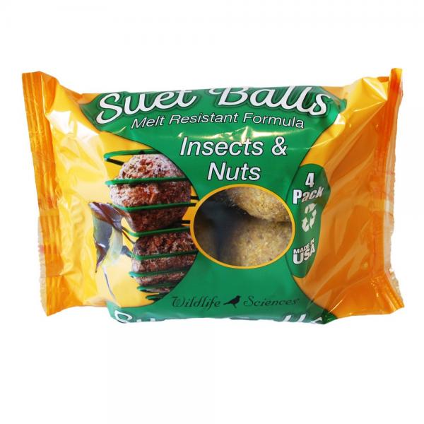 Mealworms & Nuts 4 Pack Suet Balls Plus Freight