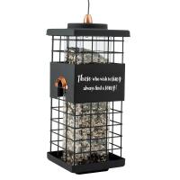 Modern Farmhouse Squirrel-Resistant Tube Feeder with Motivational Quote-WL23811