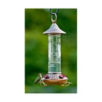 14 oz. Embossed Glass Hummingbird Feeder-WL24102