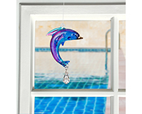 Fantasy Glass Dolphin Purple Suncatcher-WOODCLPUR