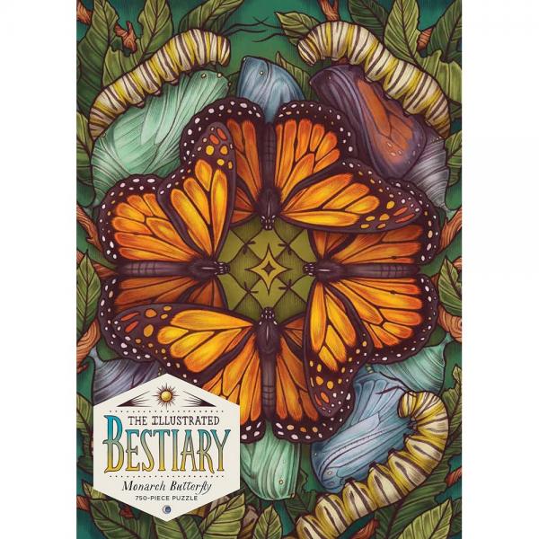 The Illustrated Bestiary Puzzle Monarch Butterfly 750 Piece Puzzle