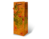 Printed Paper Wine Bottle Bag  - Green Grapes-17363