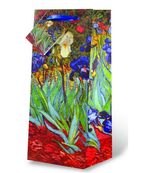 Printed Paper Wine Bottle Bag  - Van Gogh