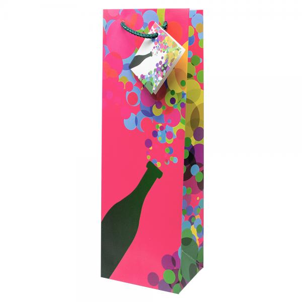 Printed Paper Wine Bottle Bag  - Party Time