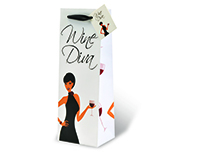 Printed Paper Wine Bottle Bag  - Wine Diva-17598