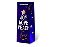 Printed Paper Wine Bottle Bag  - Joy Love Peace-17725