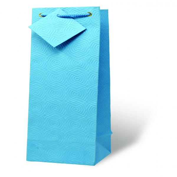 Handmade Blue Texture Wine Bottle Gift Bag