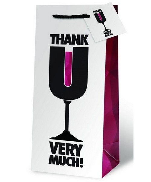 Thank U Very Much Wine Bottle Gift Bag