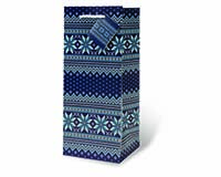 Blue Holiday Sweater Wine Bottle Gift Bag-17887